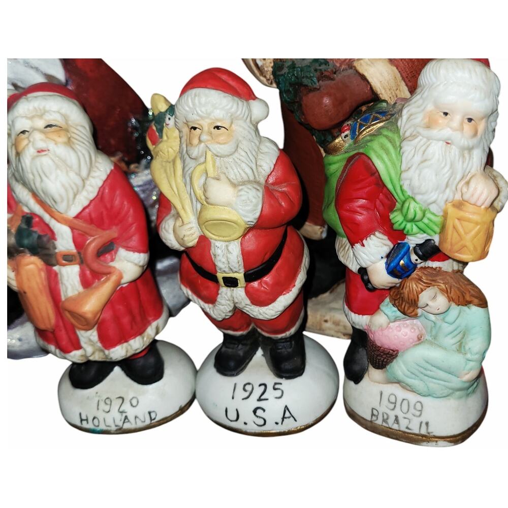 A Trio of Around the World~ Thru The Years Old World Ceramic Father Christmas